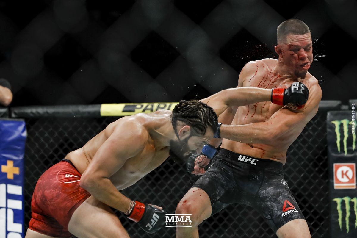 Jorge Masvidal dominates; fight stopped due to Nate Diaz cut